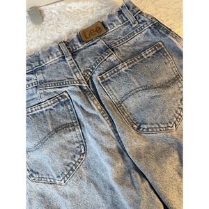 Lee Jeans Women 12 P Vintage 80s Acid Wash Pleated High Rise Baggy 26x26
